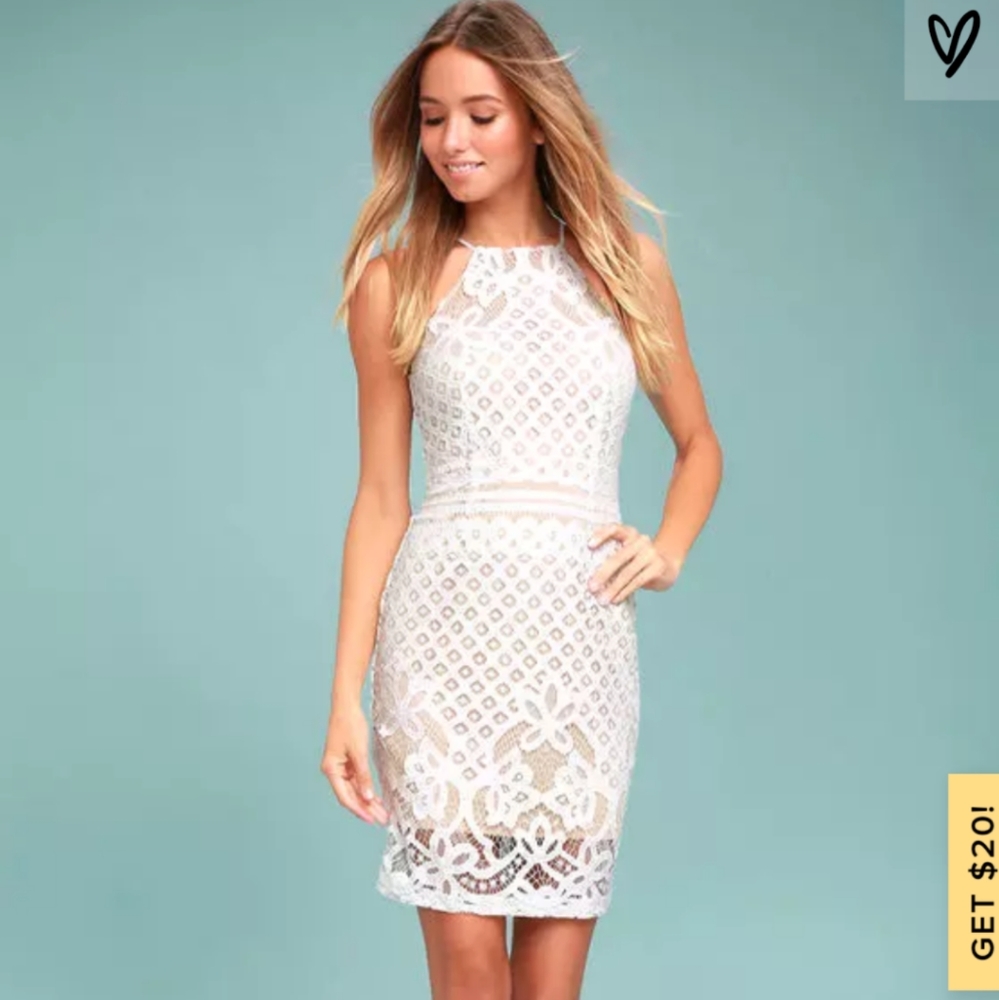 💍Lulu's Steal a Kiss White Lace Dress - NWT!